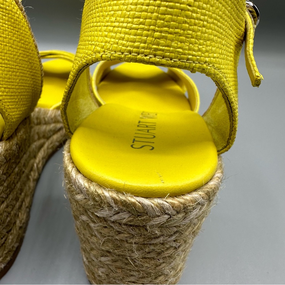 Stuart Weitzman Womens Mirela Espadrille Wedge Sandals Pistachio Yellow Size 8 - Picture 5 of 11